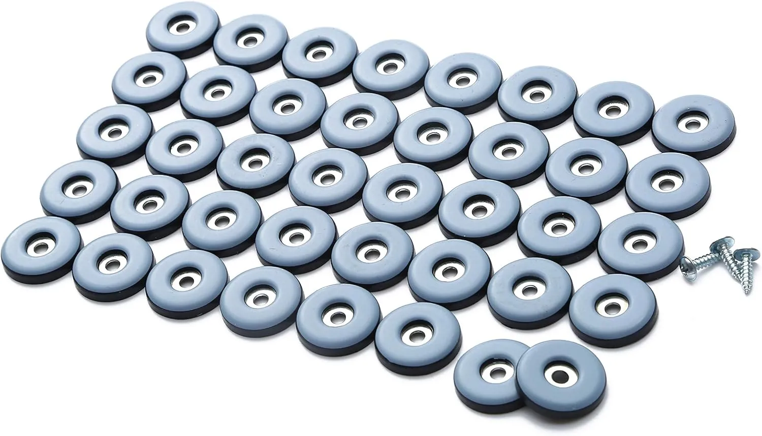 1-1/4" Screw on Furniture Glides Sliders-Furnigear PTFE (Teflon) Chair Leg Movers Sliders for Carpet and Hardwood Surface - Move Your Furniture Easy & Safely - Best Floor Protector (grey-40pack)