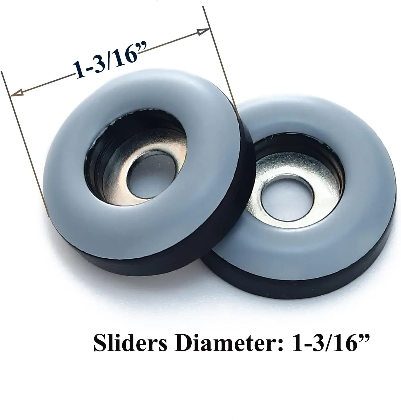 1-1/4" Screw on Furniture Glides Sliders-Furnigear PTFE (Teflon) Chair Leg Movers Sliders for Carpet and Hardwood Surface - Move Your Furniture Easy & Safely - Best Floor Protector (grey-40pack)