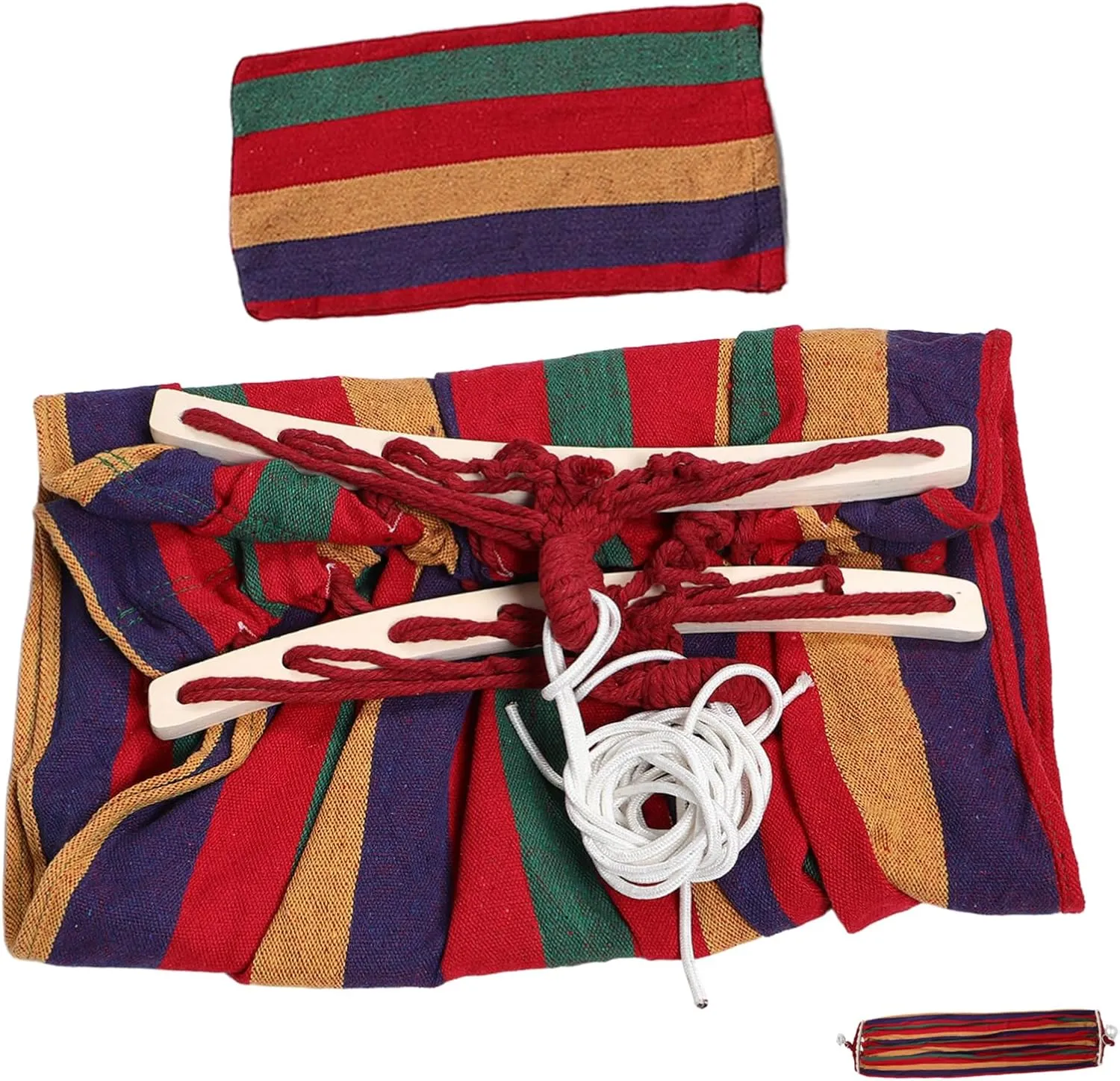 1 Set Thickened Outdoor Camping Hammock Heavy Duty Canvas Flip Design Portable for Picnic Use Versatile Lounge Chair Durable Comfortable Sleeping