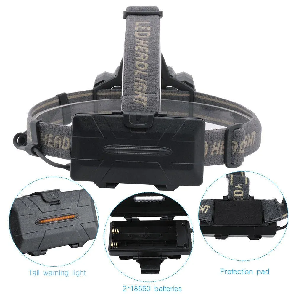 100000LM 2T6 5XPE 1COB 8LED Headlamp Rechargeable Flashlight USB Headlight 2*18650 6 modes waterproof Ultra Bright Headlamp