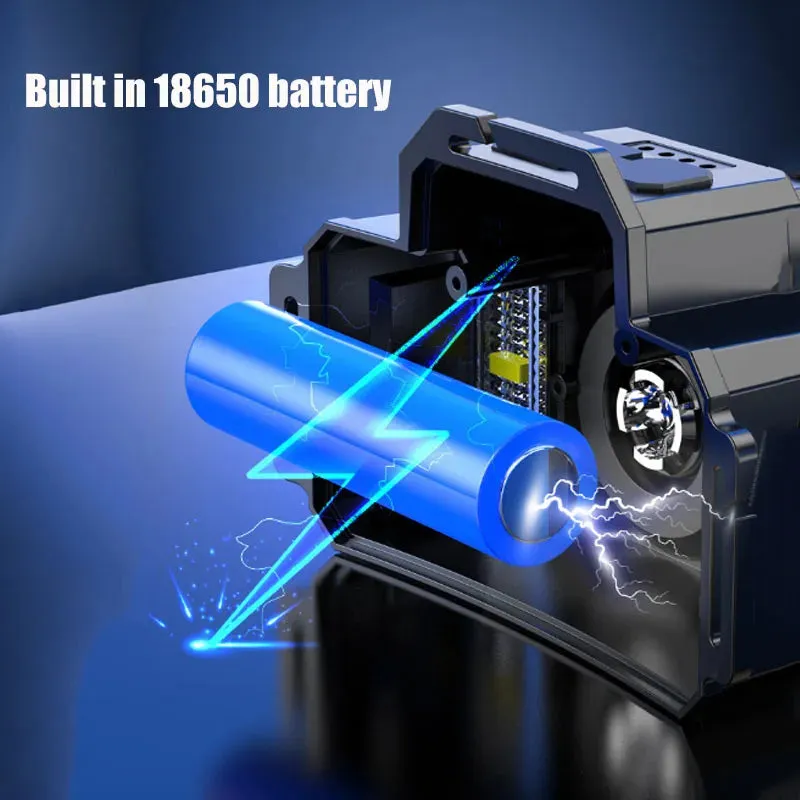 100000LM Power Bank 3 Light Source Sensor Zoom LED Headlight Super Bright Super Long-Range Rechargeable Phone Power Bank