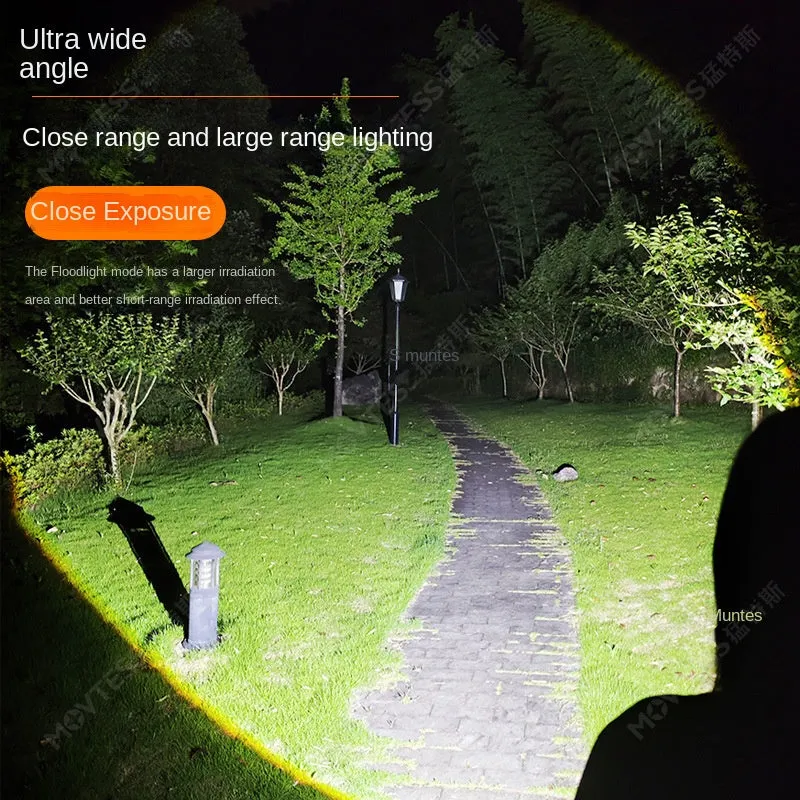 100000lm Power Bank L9 White Laser Sensor Zoomable LED Headlight Super Bright  Super Long-Range Rechargeable Phone Power Bank