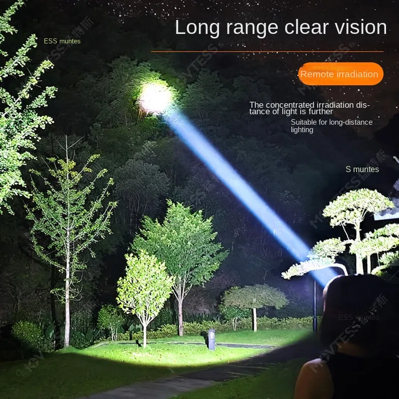 100000lm Power Bank L9 White Laser Sensor Zoomable LED Headlight Super Bright  Super Long-Range Rechargeable Phone Power Bank
