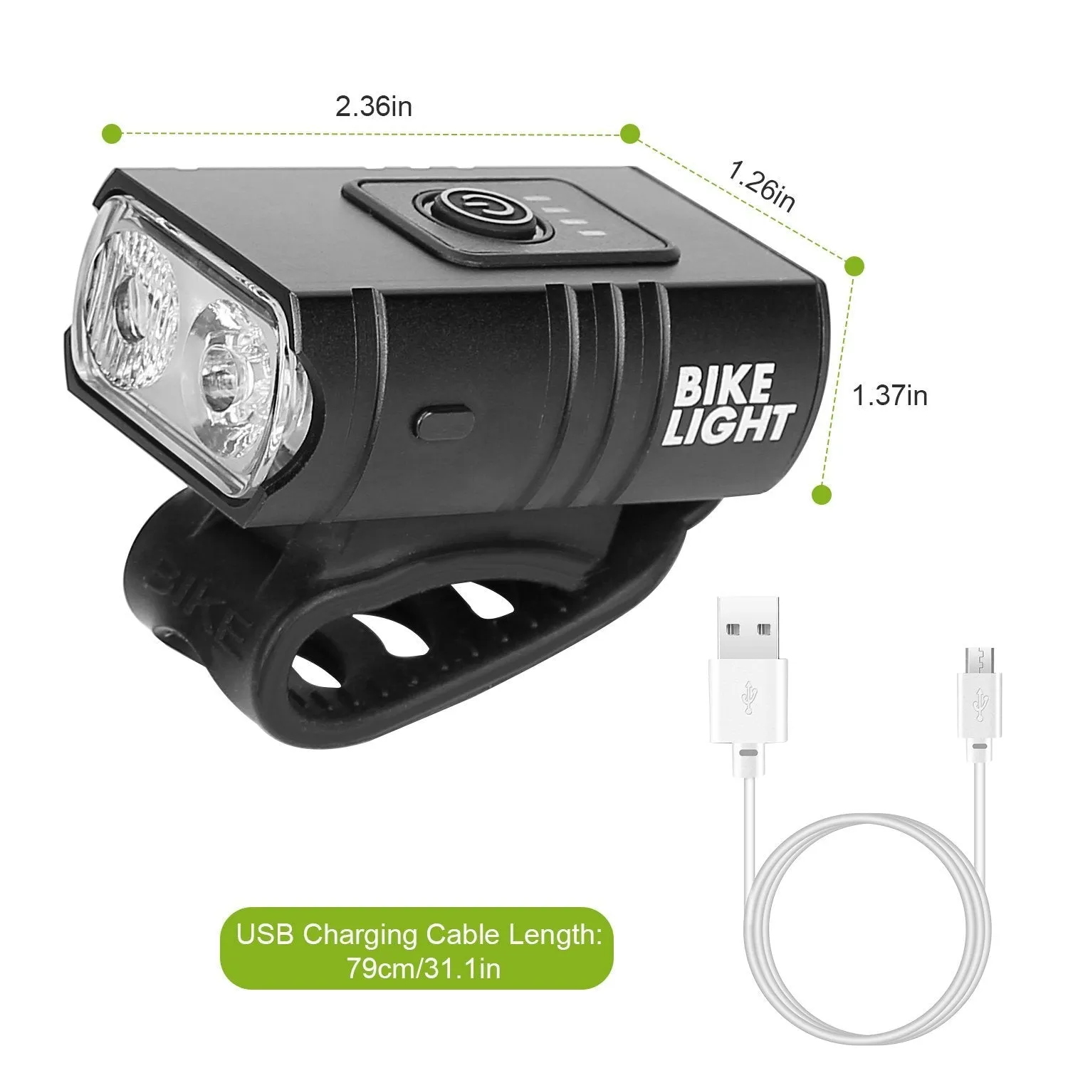 1000LM Bike Front Light Rechargeable Handlebar Head Light with 6 Lighting Modes