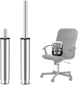 11 Inches to 17 Inches Office Chair Gas Lift Cylinder Replacement, 5.5" Stroke, Hydraulic Pneumatic Shock Piston, Heavy Duty, Fits Most Office Chairs, Class 4, Polished Steel