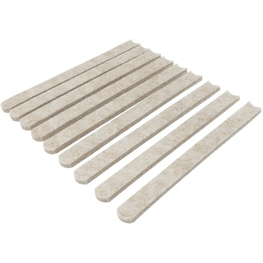 1/2" x 6" Heavy Duty Strip Felt Pads - 9 Pack