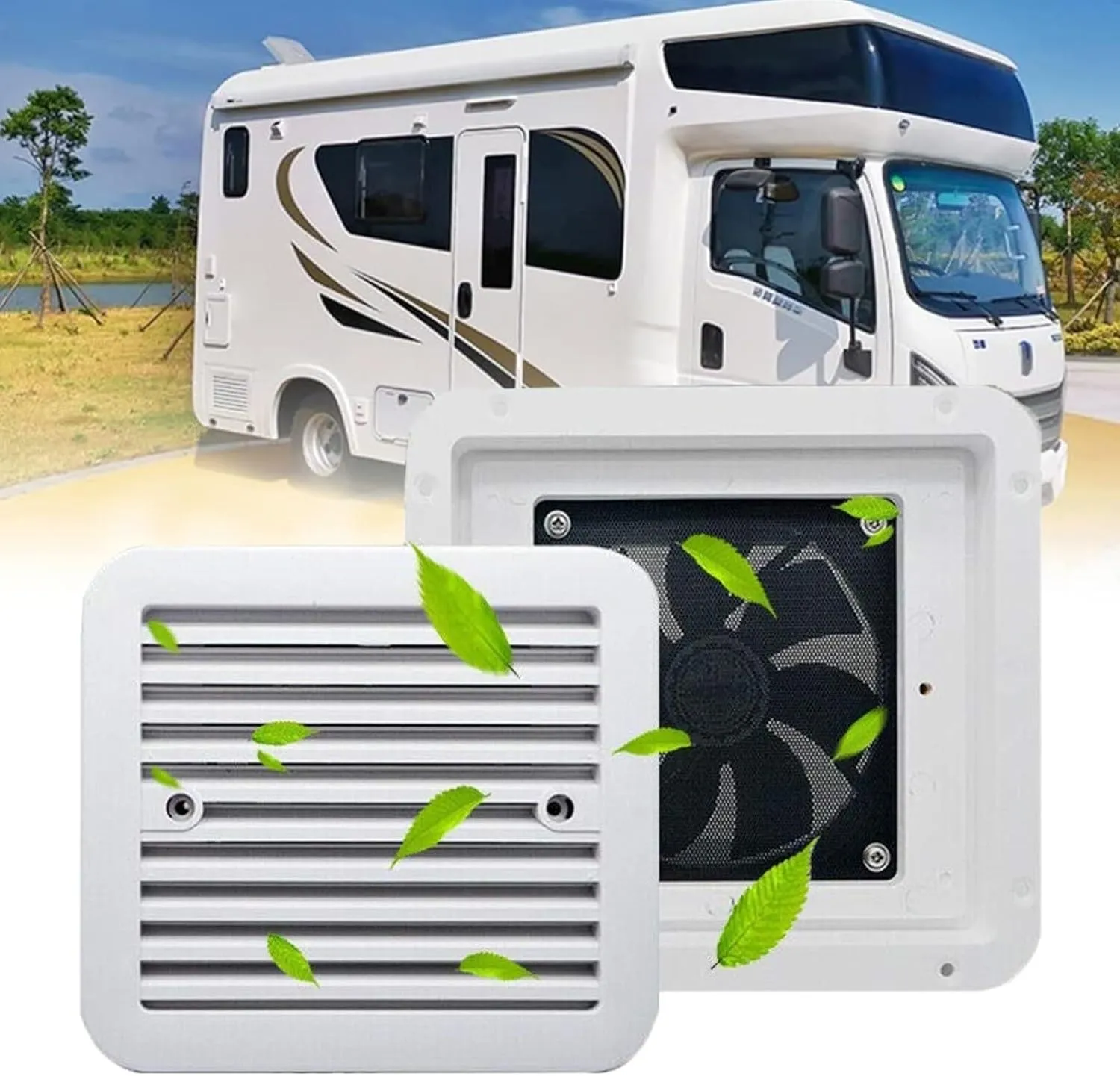 12V Caravan RV Fans Fridge Air Vent Side Exhaust Strong Wind Camper Car Cartronics Automobile Accessories for Marine Boat Parts(3000rpm)