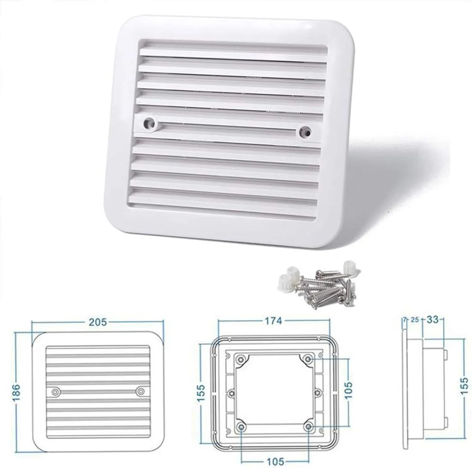 12V Caravan RV Fans Fridge Air Vent Side Exhaust Strong Wind Camper Car Cartronics Automobile Accessories for Marine Boat Parts(3000rpm)