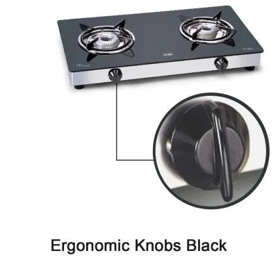 2 Burner Glass Gas Stove with Aluminium Alloy Burners (1020 GT)