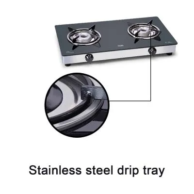 2 Burner Glass Gas Stove with Aluminium Alloy Burners (1020 GT)