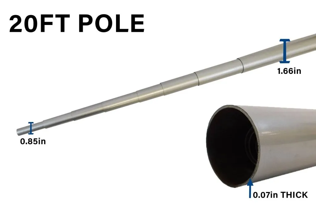 20ft Deluxe Fiberglass Pole & Ground Spike Kit