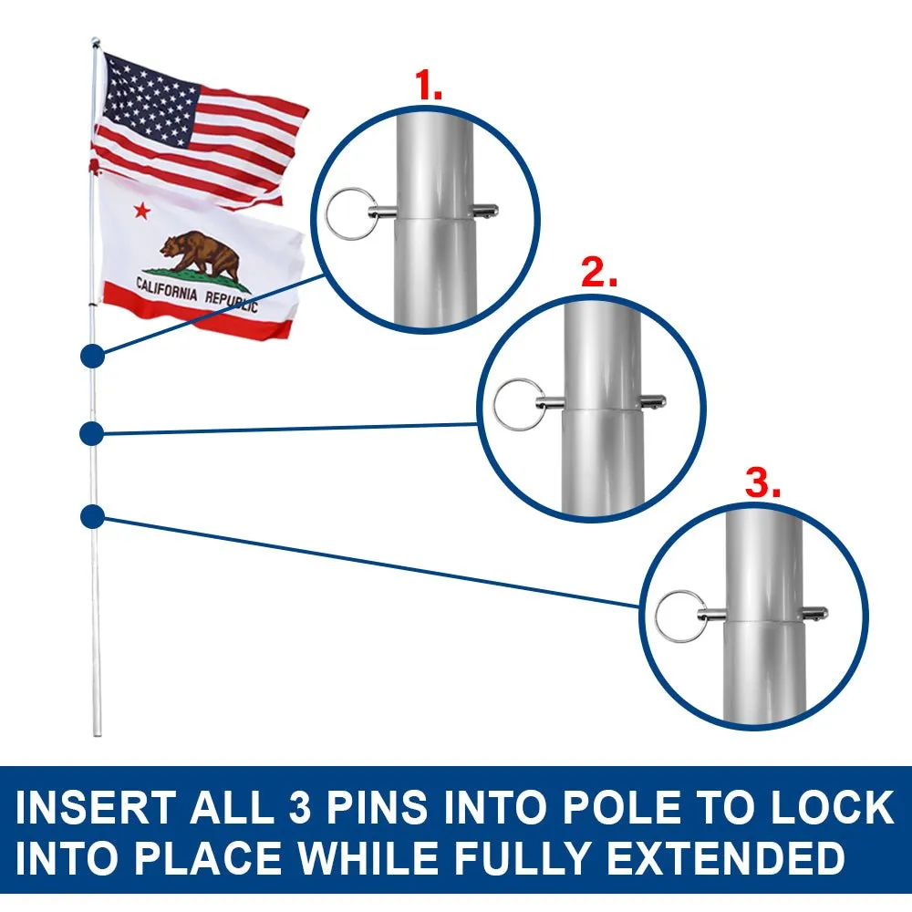 20ft Deluxe Fiberglass Pole & Ground Spike Kit