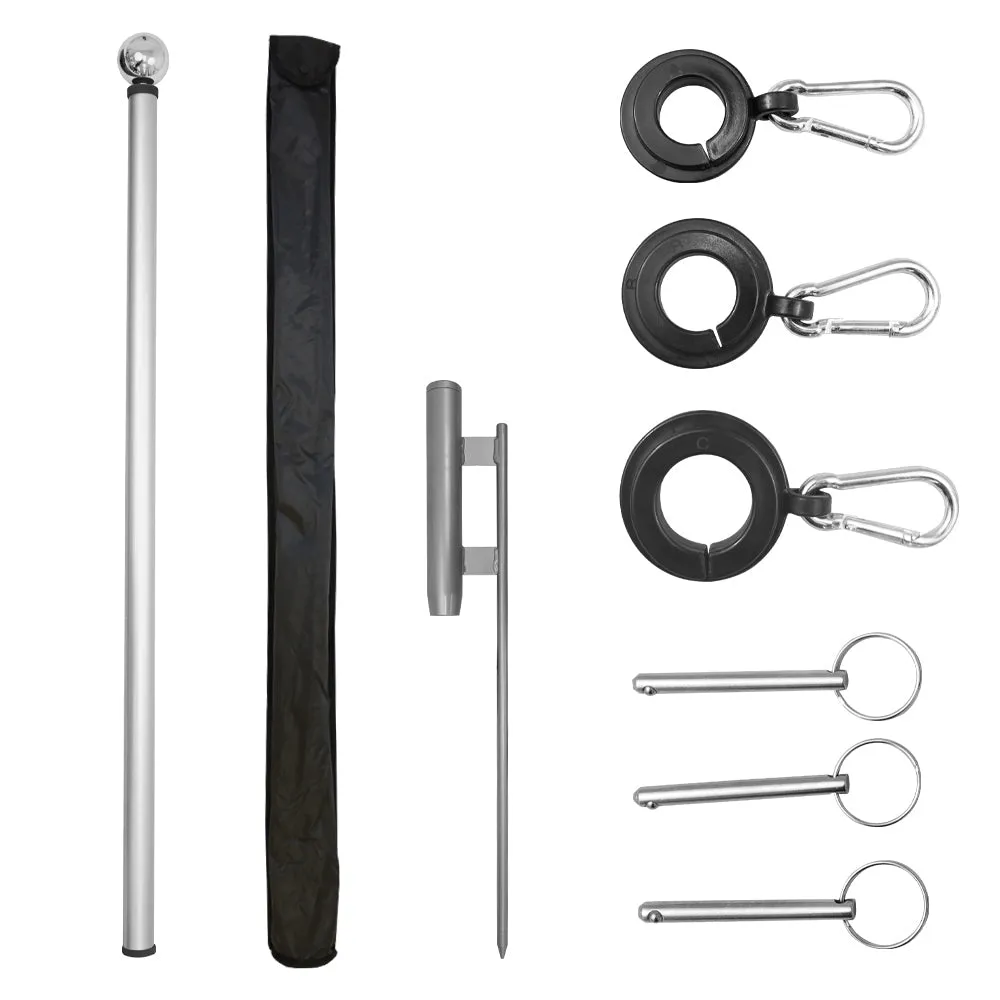 20ft Deluxe Fiberglass Pole & Ground Spike Kit