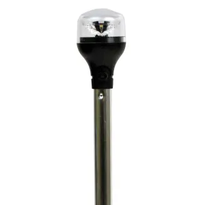 20" w/Adapter LightArmor Black [5550-PA20-7] Light Global shipping network Horizontal Base Attwood - Aluminum All-Around Composite Pole Door-to-door service Plug-In -