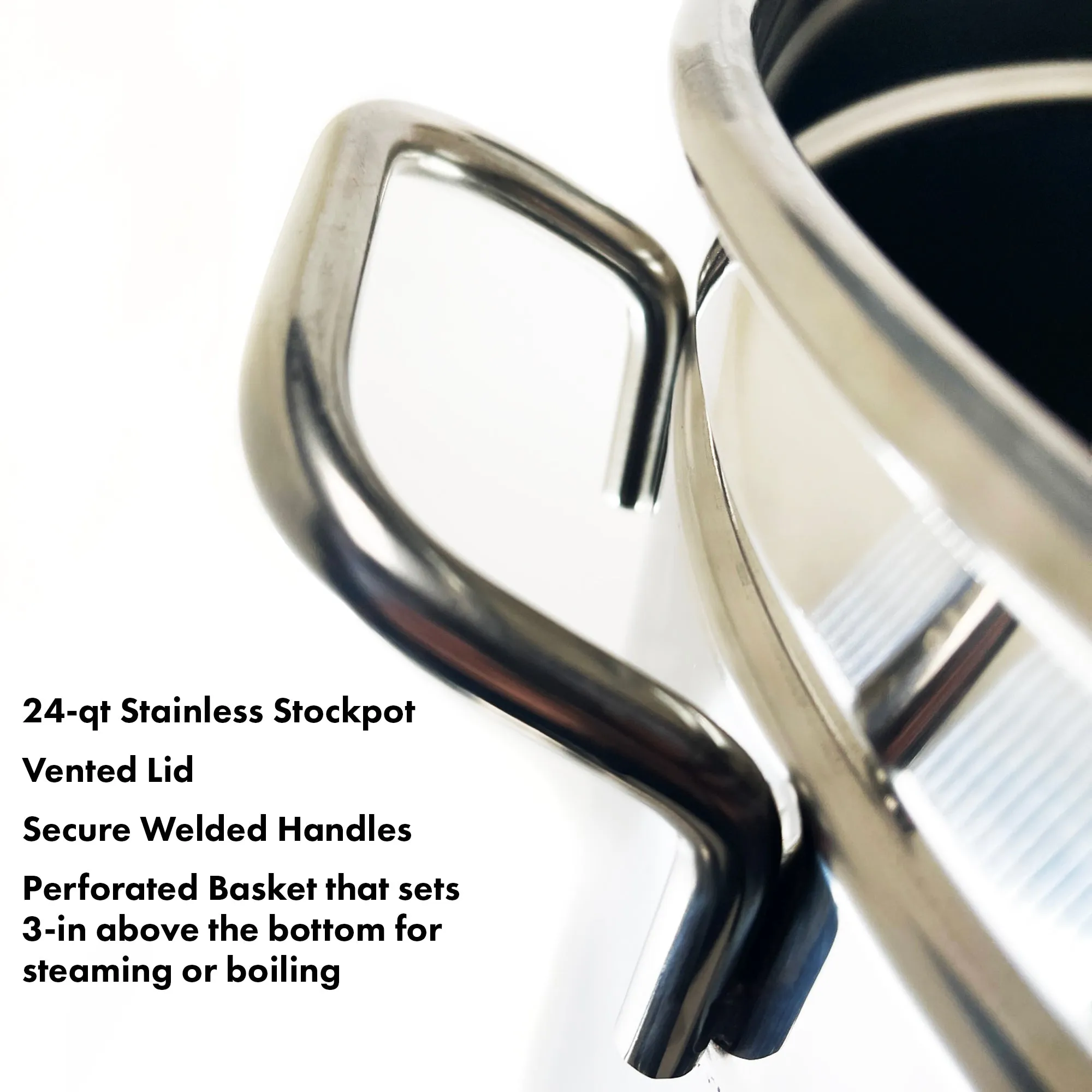 24-qt Stainless Stockpot with Lid and Basket