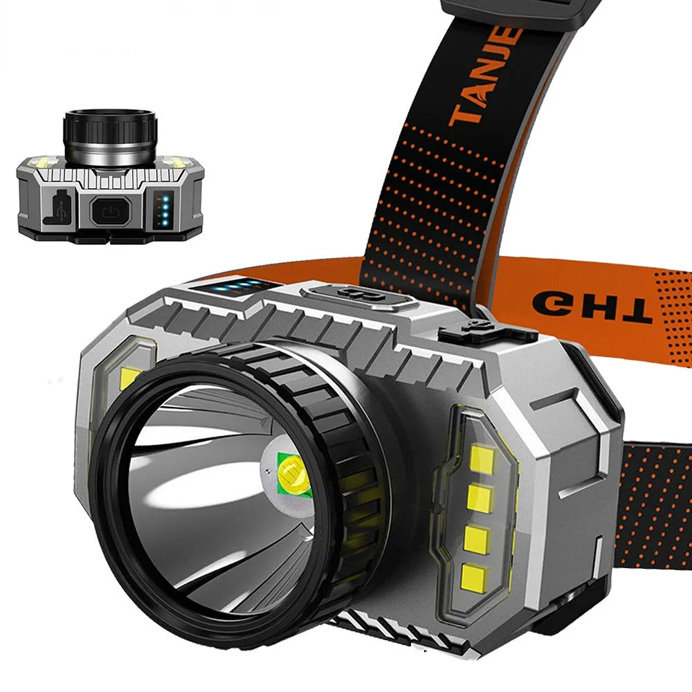250Watt LED 3 Light Source Super Bright Headlamp Head-Mounted Flashlight Strong Light Outdoor Camping Rechargeable Night Fishing Headlight