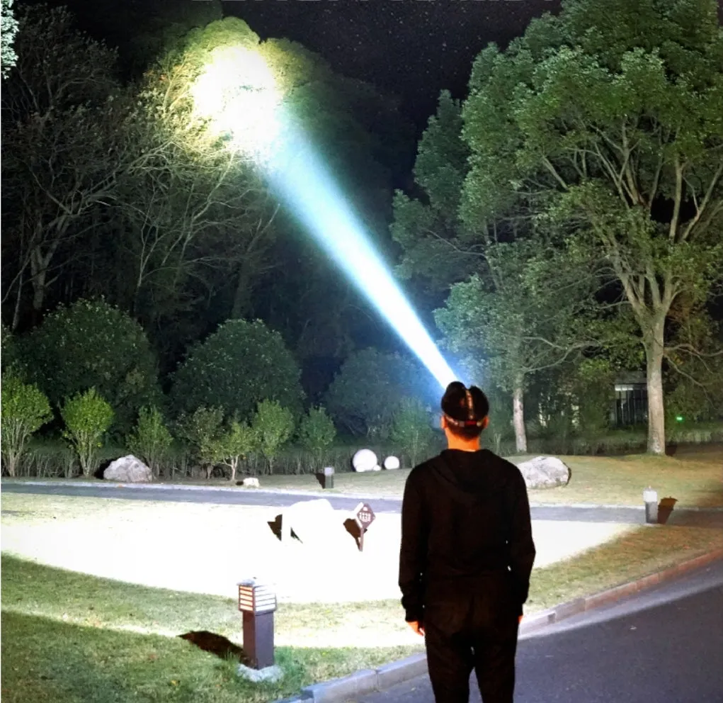 250Watt LED 3 Light Source Super Bright Headlamp Head-Mounted Flashlight Strong Light Outdoor Camping Rechargeable Night Fishing Headlight