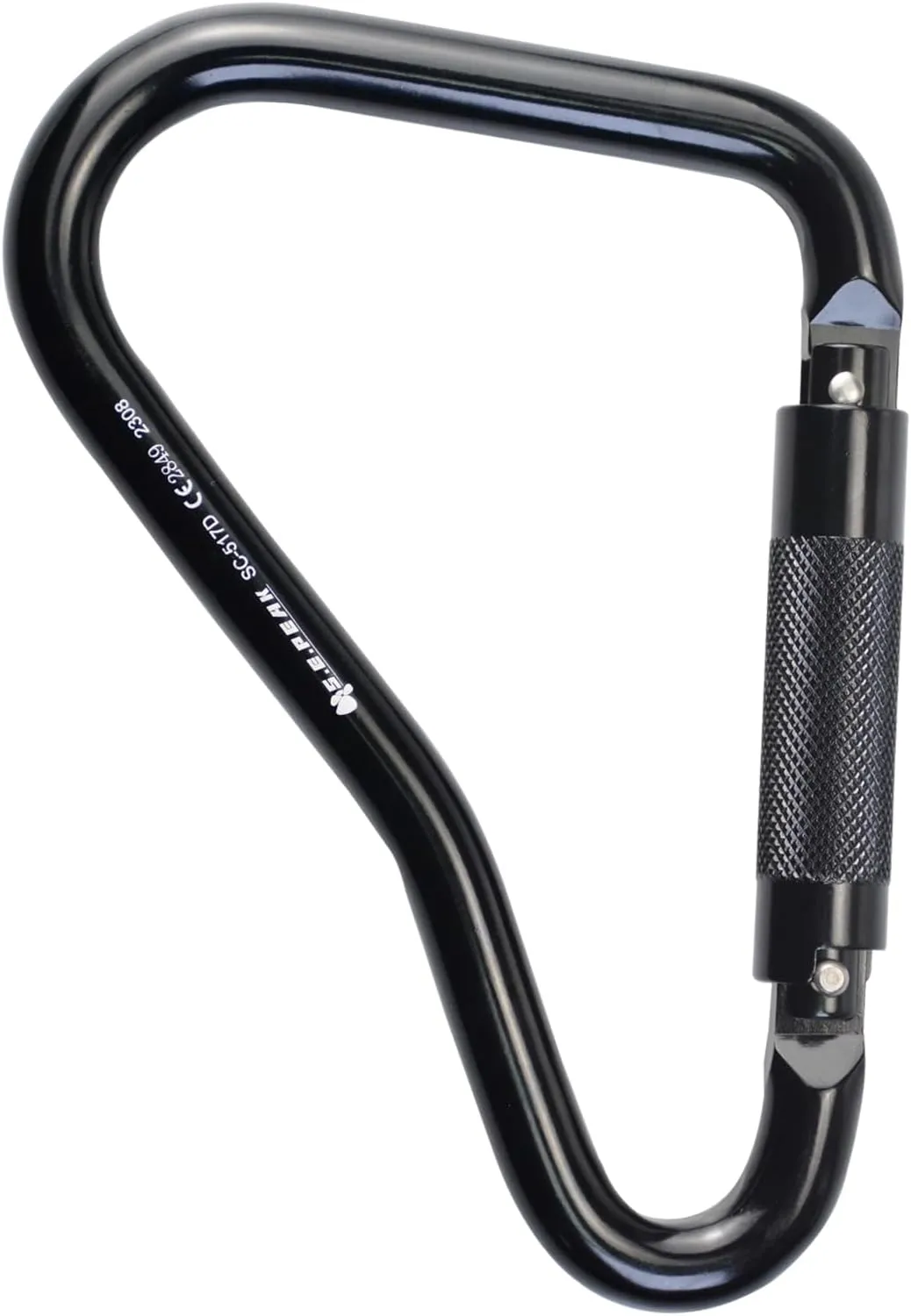 25kN Large Aluminum Auto Locking Ladder Hook, Professional CE Certified Heavy Duty Lightweight Clip for Tower, Ladder, Fall Protection/Huge Opening Gate,Black