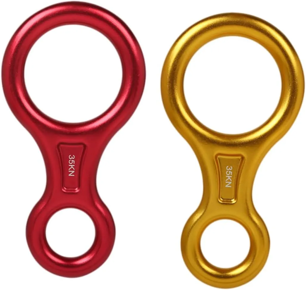2pcs 35kn Climbing Descender Rappel Ring Descender Rope -Word for Gear Downhill Equipment