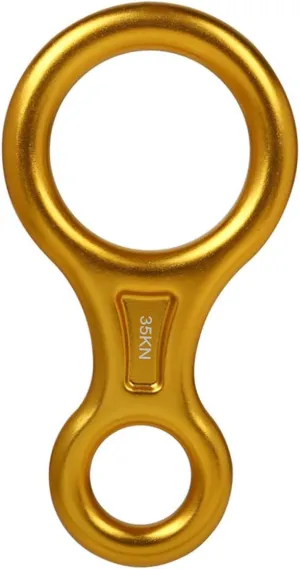 2Pcs Climbing Descender Rappel Ring Heavy Duty Figure Rope Descender for Downhill Rappelling Gear and Device Red Golden