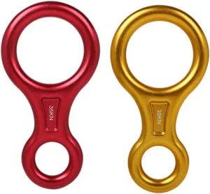 2pcs Figure Eight Alloy Descender Equipment Rappelling Rappel Ring Mountaineering Equipment Wall Hanging Rock Climbing Equipment Tree Climbing Gear Accoutrements Climb a Tree