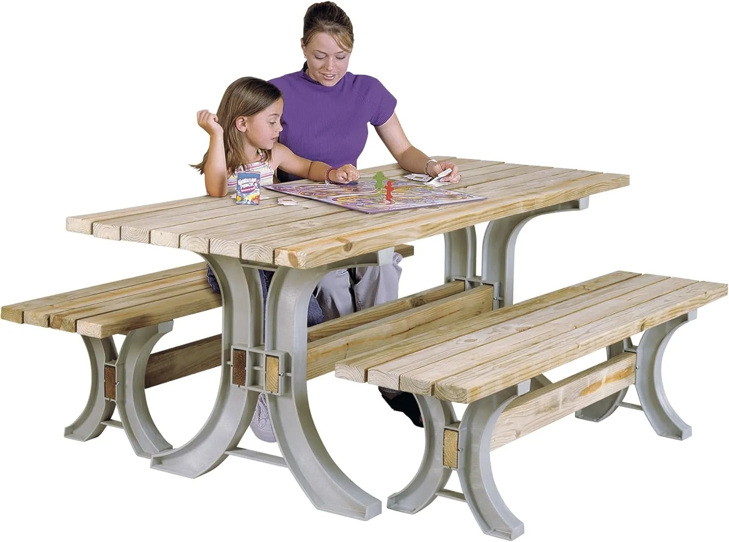 2x4basics 90182ONLMI Custom Outdoor Picnic Table Kit, Water Resistant, Make a Set of Table and Chair upto 8ft/ 96", Sand Color