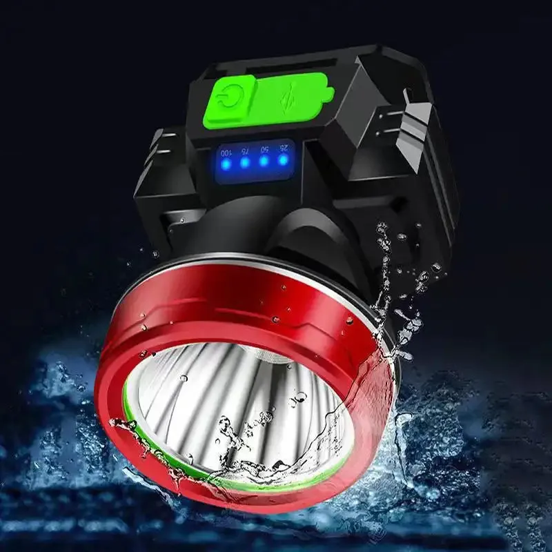 300watts Ultra Bright Rechargeable Headlamp Flashlight LED Headlight Waterproof Camping Fishing Illuminat Mobile Power Bank Torch Light