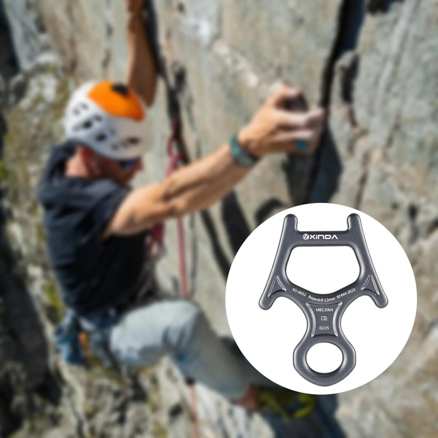 30kN 8 Figure Descender for Belaying and Speleology Activities with Aluminum Alloy