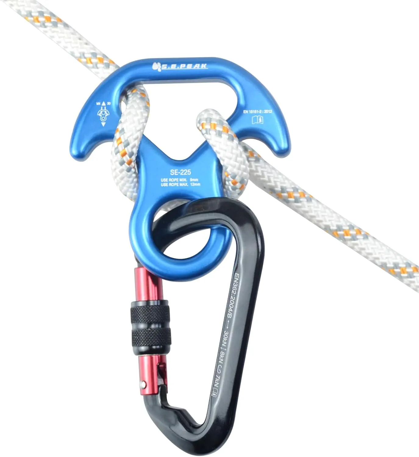 30kN/35kN/40kN Rescue Figure 8 Descender Climbing Gear Downhill Equipment Rigging Plate Rappeling Device for Rock Climbing/Aluminum Alloy