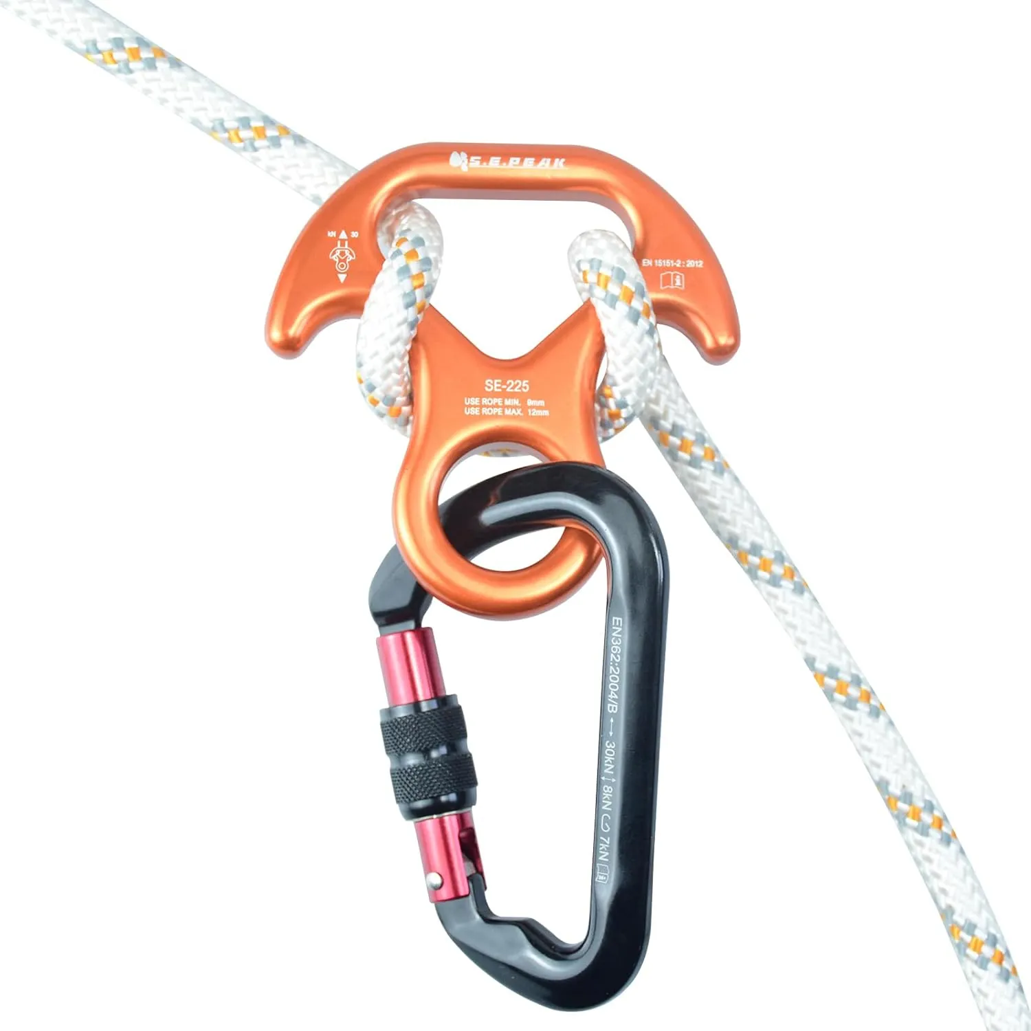 30kN/35kN/40kN Rescue Figure 8 Descender Climbing Gear Downhill Equipment Rigging Plate Rappeling Device for Rock Climbing/Aluminum Alloy