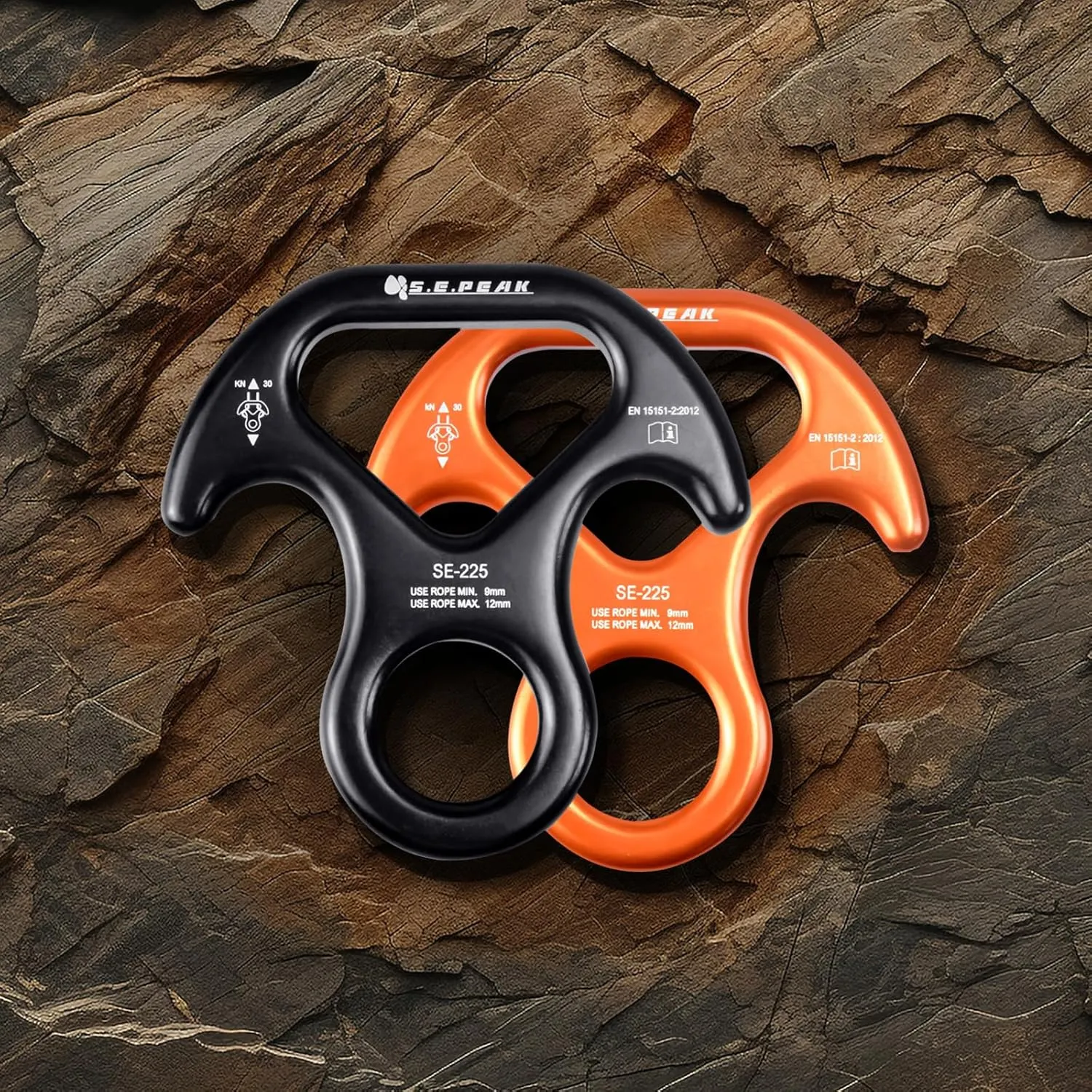 30kN/35kN/40kN Rescue Figure 8 Descender Climbing Gear Downhill Equipment Rigging Plate Rappeling Device for Rock Climbing/Aluminum Alloy