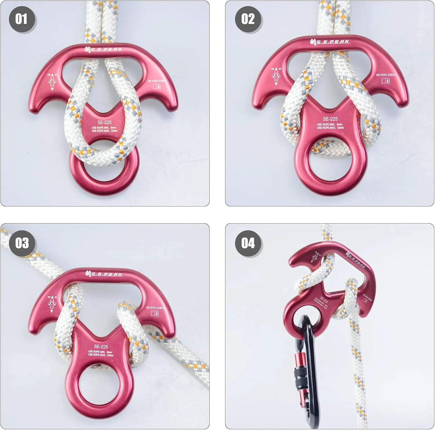 30kN/35kN/40kN Rescue Figure 8 Descender Climbing Gear Downhill Equipment Rigging Plate Rappeling Device for Rock Climbing/Aluminum Alloy