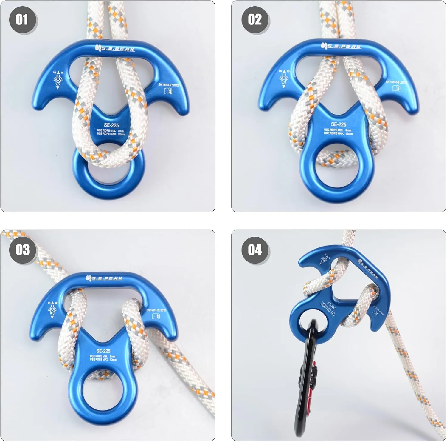 30kN/35kN/40kN Rescue Figure 8 Descender Climbing Gear Downhill Equipment Rigging Plate Rappeling Device for Rock Climbing/Aluminum Alloy