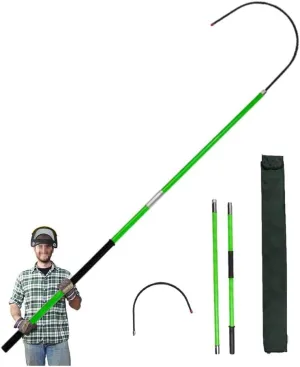 3.3-9.8' Rescue Hook Hot Stick 220 Lbs, 10-220 Kv High Voltage Insulated Anti-Electrocution Rescue Hook with Telescopic Pole(Green,3.0m/9.8ft)