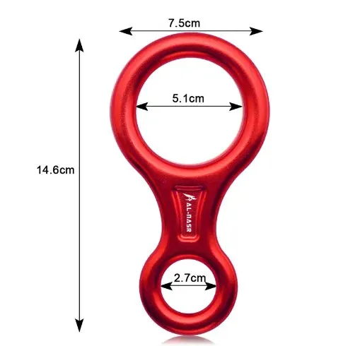35kN Aluminum Figure 8 Carabiner - Rock Climbing Rappelling Descender and Belay Device