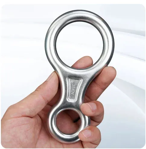 35kN Aluminum Figure 8 Carabiner - Rock Climbing Rappelling Descender and Belay Device