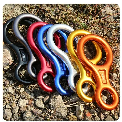 35kN Aluminum Figure 8 Carabiner - Rock Climbing Rappelling Descender and Belay Device