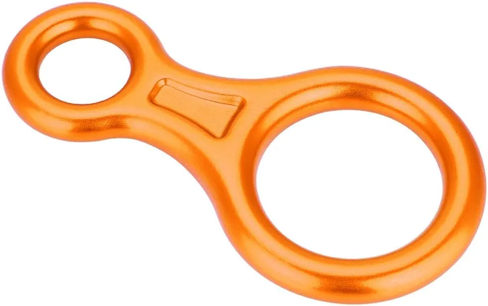 35KN Figure 8 Rappel Ring | Heavy Duty Aluminum Alloy Descender for Rock Climbing/Fire Rescue/Work at Height | 3500kg Breaking Strength, 8-13mm Rope Compatibility