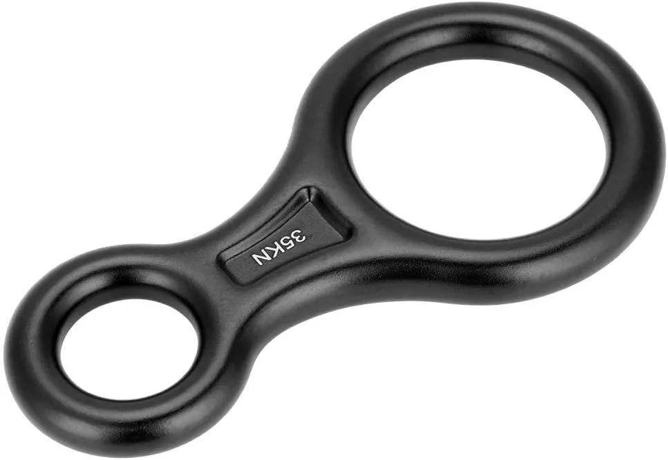 35KN Figure 8 Word Rope Descender Rappel Rock Climbing Rescuing Gear Equipment for Rappelling Belaying Tree Climbing