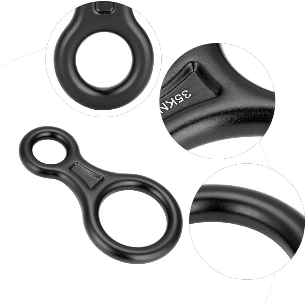35KN Figure 8 Word Rope Descender Rappel Rock Climbing Rescuing Gear Equipment for Rappelling Belaying Tree Climbing