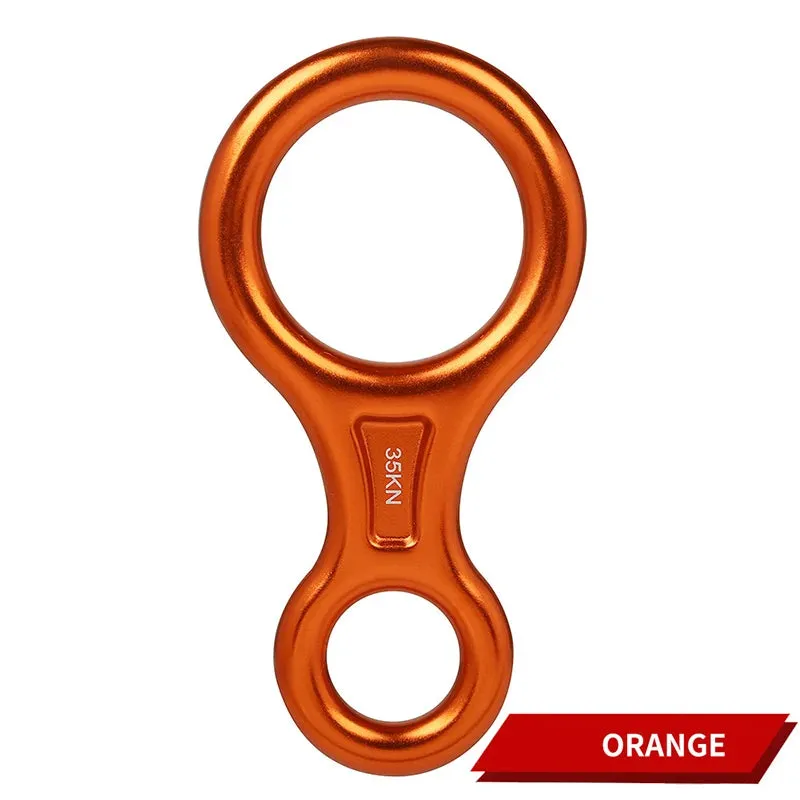 35KN Rock Climbing Carabiner - Aluminum Figure 8 Rappelling Descender for Abseiling and Downhill