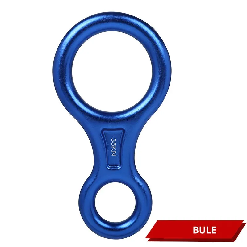35KN Rock Climbing Carabiner - Aluminum Figure 8 Rappelling Descender for Abseiling and Downhill