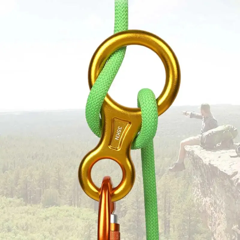 35KN Rock Climbing Carabiner - Aluminum Figure 8 Rappelling Descender for Abseiling and Downhill