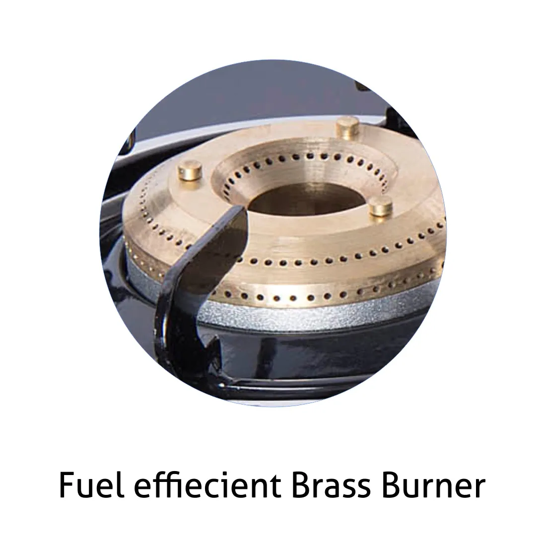 4 Burner Glass Gas Stove with Brass Burner, Black (1043 GT BB BL) - Manual/Auto Ignition