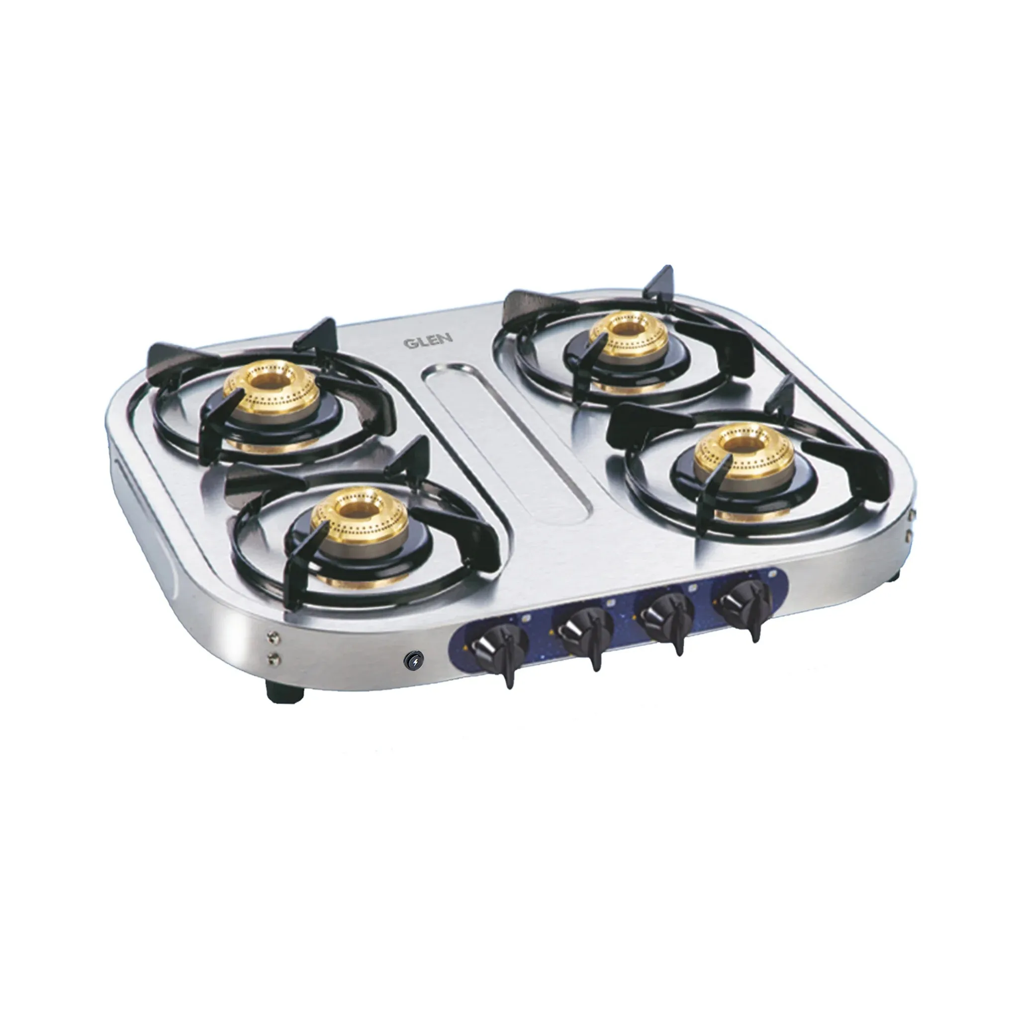 4 Burner  Stainless Steel Gas Stove with Brass Burner (1044 SS) - Manual