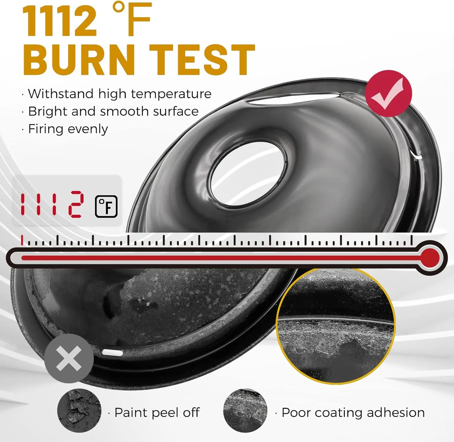 4 Pack Black Cooktop Drip Pans, Compatible with GE Hotpoint Stove. Include 2 Pcs 6'' Range Replacement Drip Pans and 2 Pcs 8 '' Burner Drip Pans for Electric Stove Top
