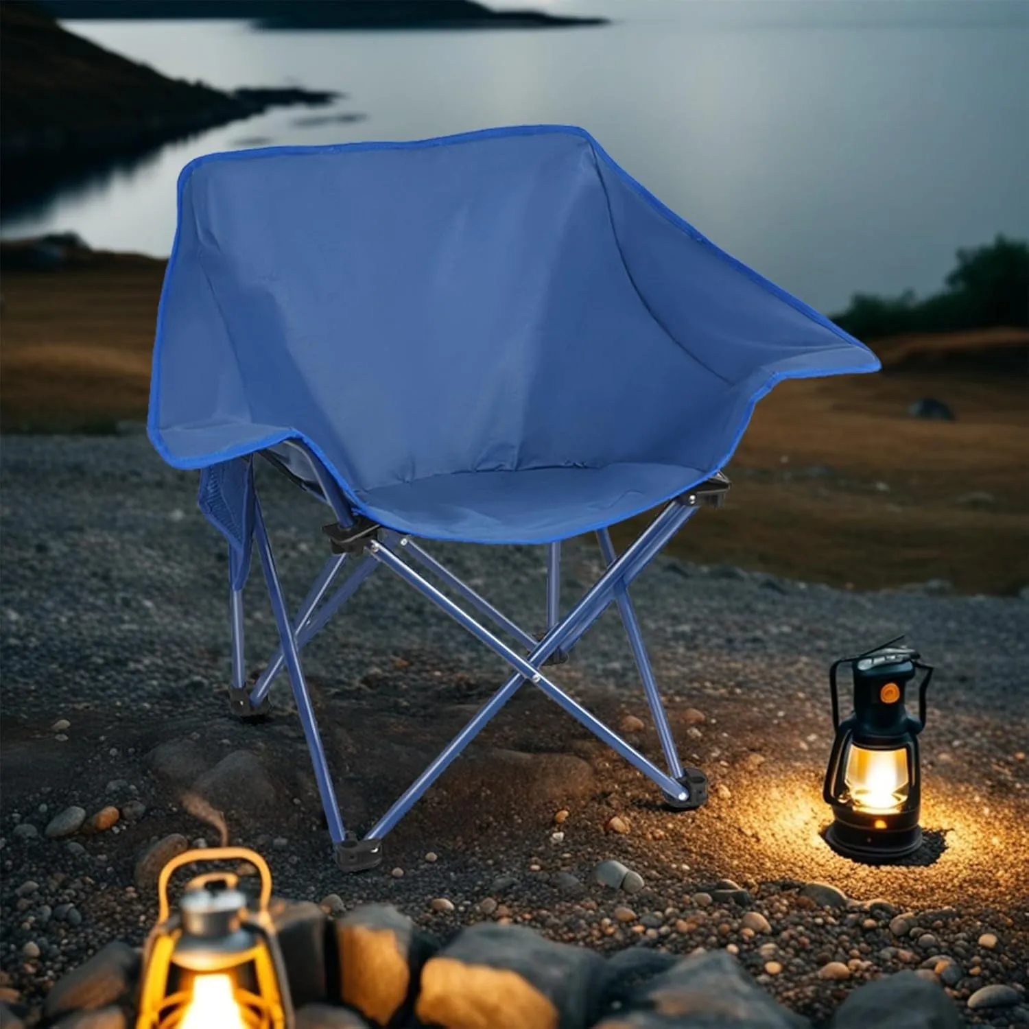 4 Pack Portable Camping Chair Compact Collapsible Outdoor Folding Sports Chairs for Adults Heavy Duty Camp Sporting Events Park Lawn 400 Lbs Black