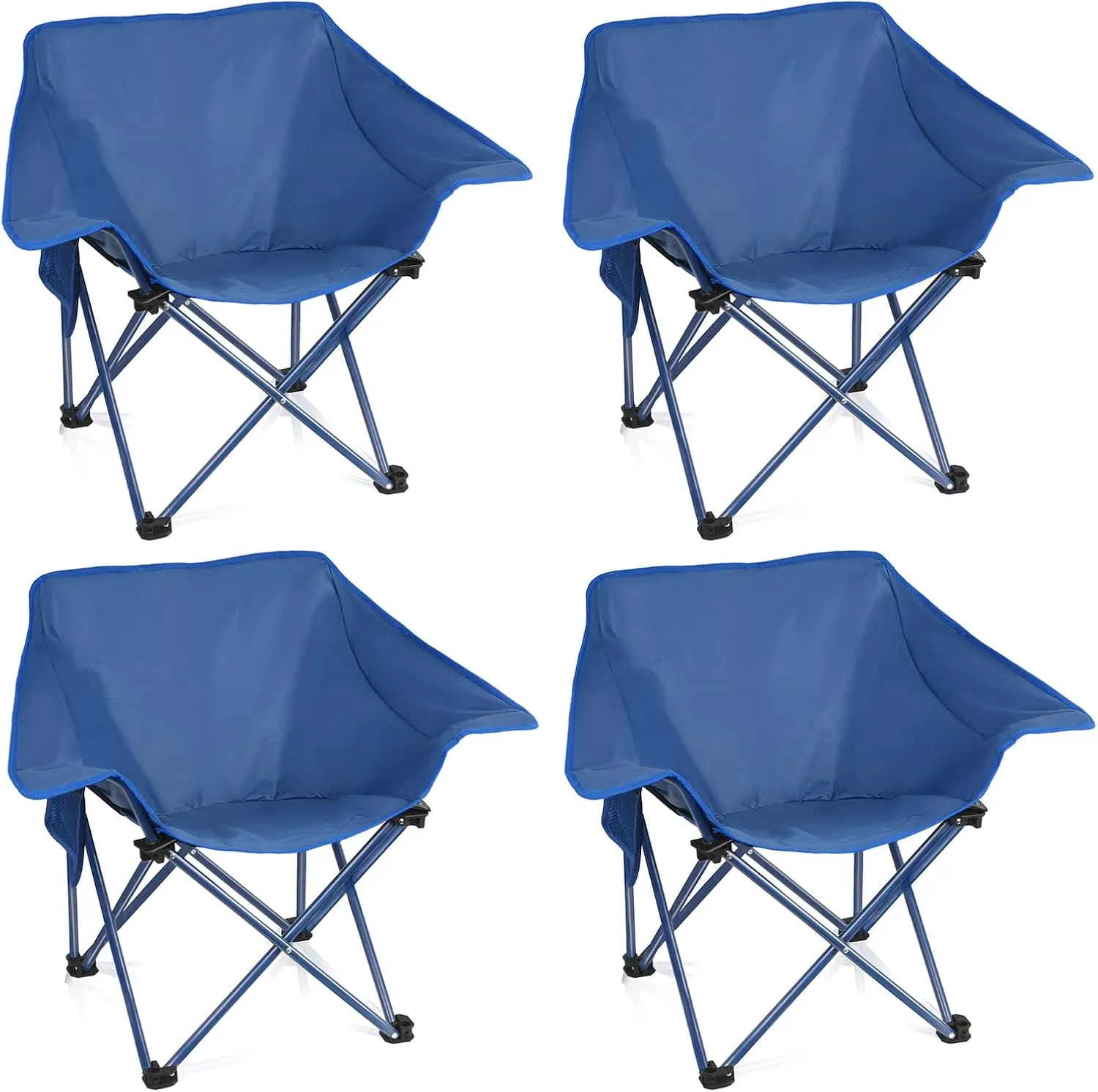 4 Pack Portable Camping Chair Compact Collapsible Outdoor Folding Sports Chairs for Adults Heavy Duty Camp Sporting Events Park Lawn 400 Lbs Black