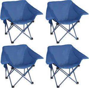 4 Pack Portable Camping Chair Compact Collapsible Outdoor Folding Sports Chairs for Adults Heavy Duty Camp Sporting Events Park Lawn 400 Lbs Black