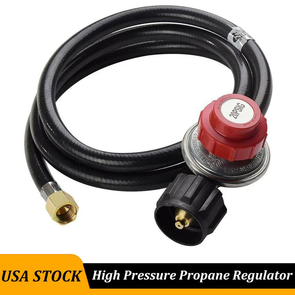 4FT 20PSI Adjustable Propane Tank Regulator Hose Gas Grill Burner Heater Stove